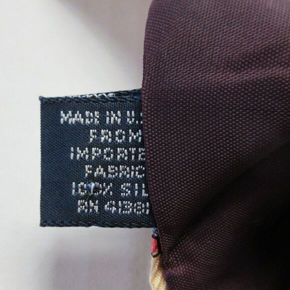 POLO RALPH LAUREN Yellow Red Blue Paisley 100% Silk Tie Handmade USA 60" Long - Picture 6 of 8